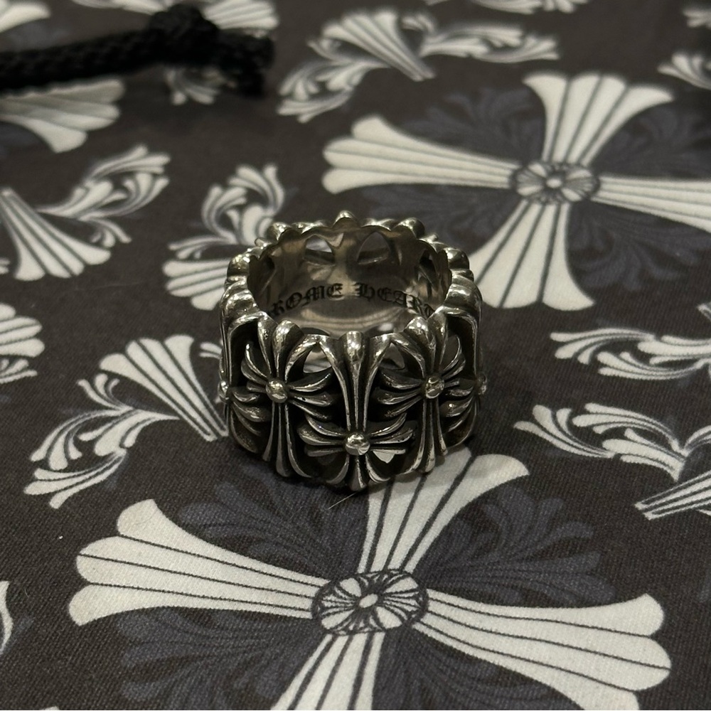 Chrome Hearts Silver Cemetery Cross Ring Size 10 - Picture 3 of 11